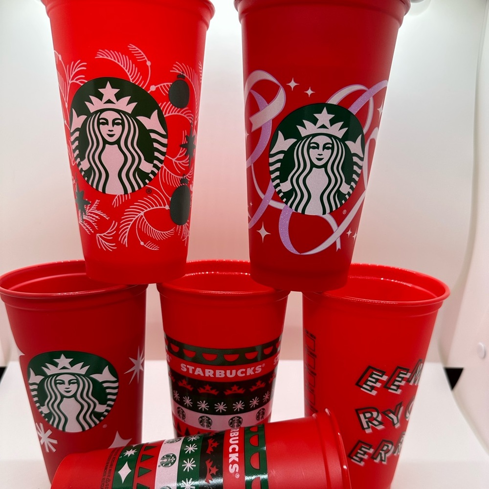 Starbucks Red Cups Set of 6 Brand New Holiday Cups Limited Edition